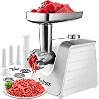 Los mejores  - Picadora de Carne Eléctrica 1500W (Blanco)- Para Carne y Salchichas - Robot Cocina- Picador de Carne con 3 Placas de…